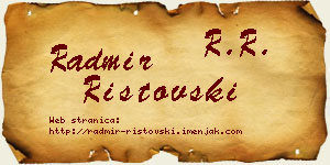 Radmir Ristovski vizit kartica